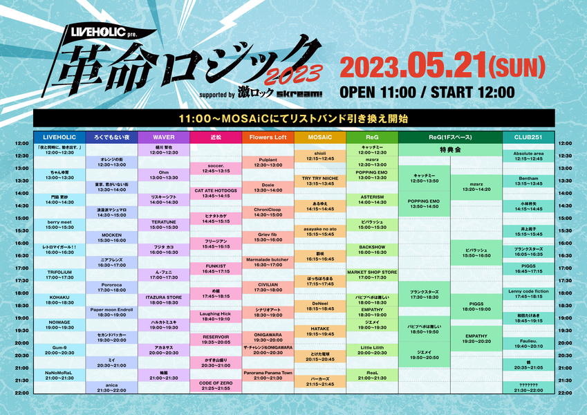 LIVEHOLIC presents. "革命ロジック2023" supported by 激ロック & Skream!				